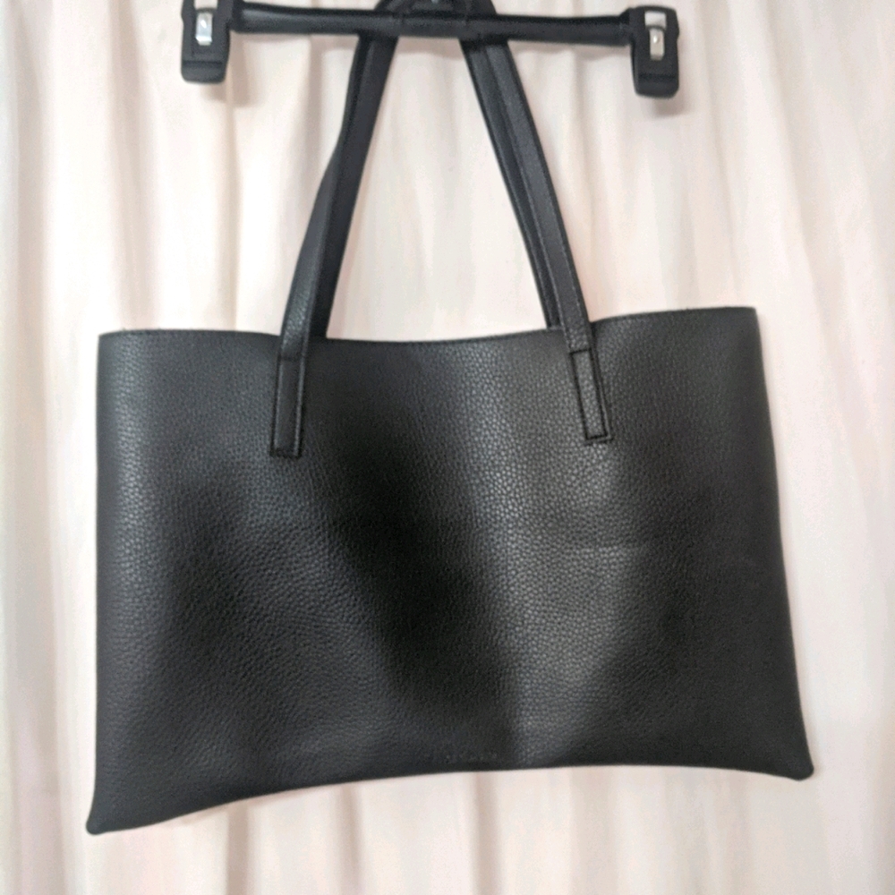 Vince Camuto Vegan Leather Black/Gray Everyday Tote